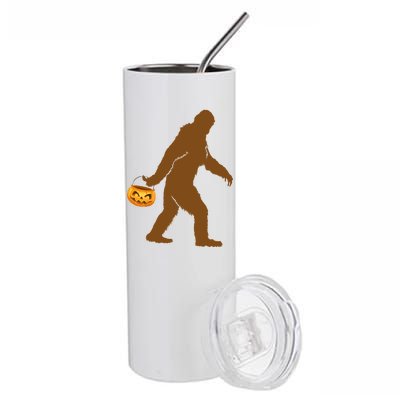 Bigfoot Sasquatch Halloween Pumpkin Stainless Steel Tumbler