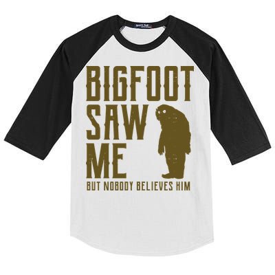 Bigfoot Saw Me But Nobody Believes Him Kids Colorblock Raglan Jersey