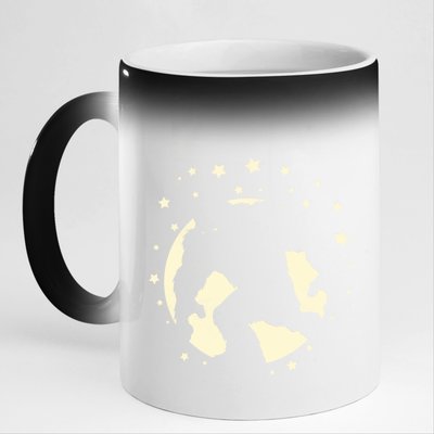 Bigfoot Silhouette Moon Stars 11oz Black Color Changing Mug