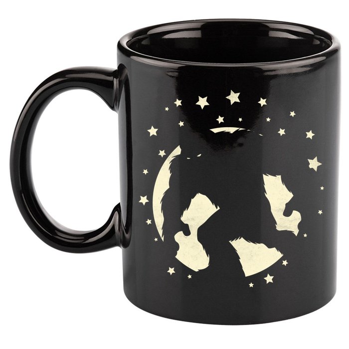 Bigfoot Silhouette Moon Stars 11oz C Handle Ceramic Mug