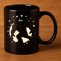 Bigfoot Silhouette Moon Stars 11oz C Handle Ceramic Mug