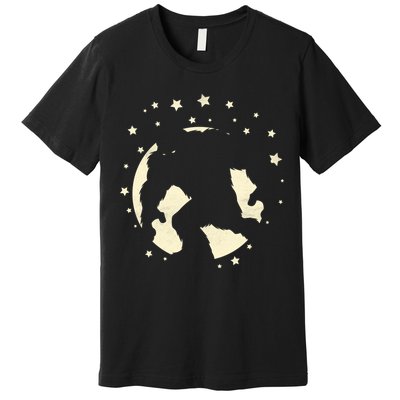 Bigfoot Silhouette Moon Stars Premium T-Shirt