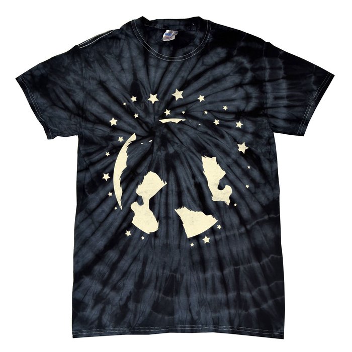 Bigfoot Silhouette Moon Stars Tie-Dye T-Shirt
