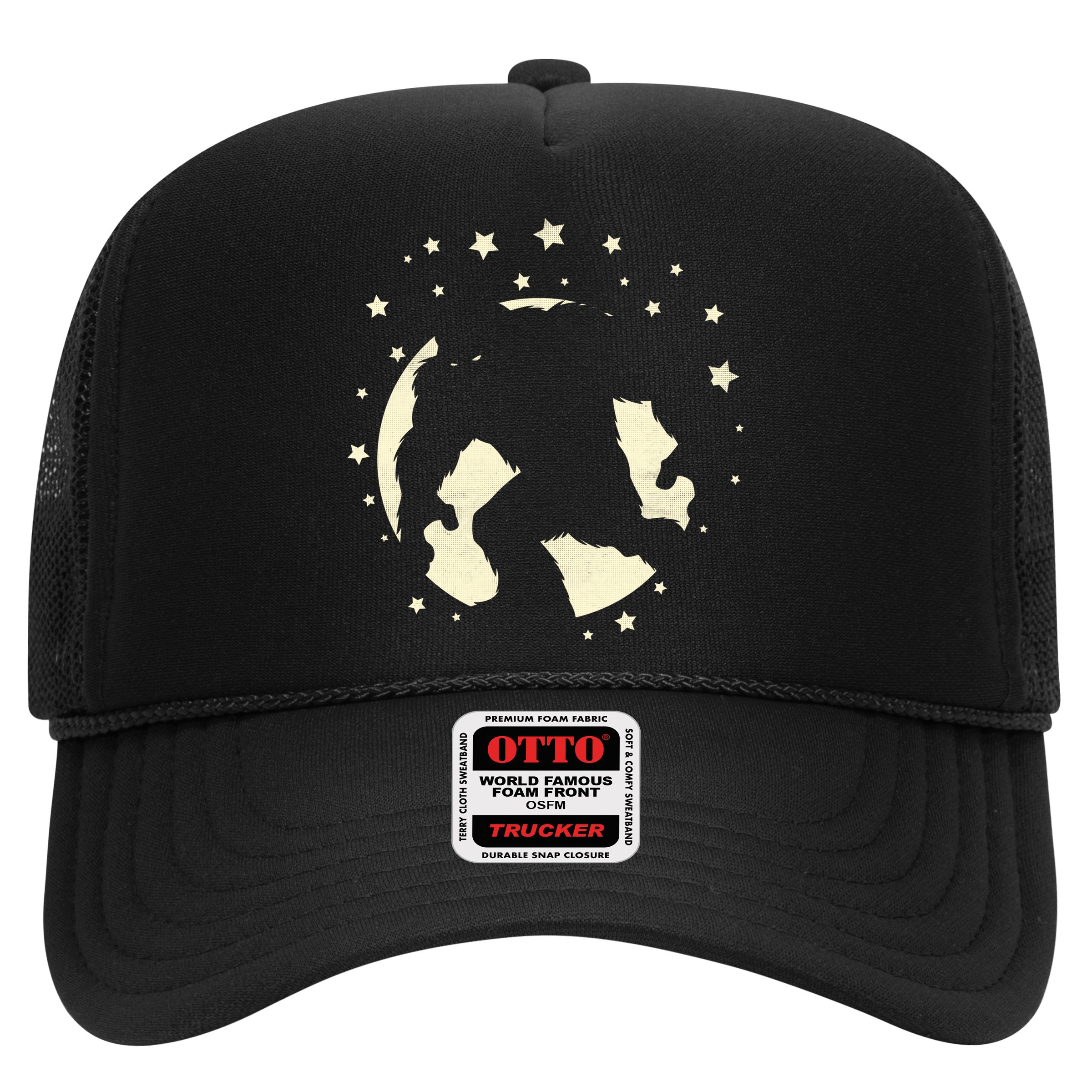 Bigfoot Silhouette Moon Stars Hat