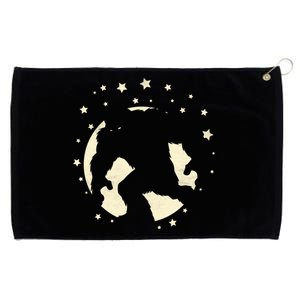 Bigfoot Silhouette Moon Stars Grommeted Golf Towel