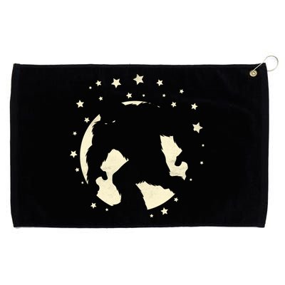 Bigfoot Silhouette Moon Stars Grommeted Golf Towel