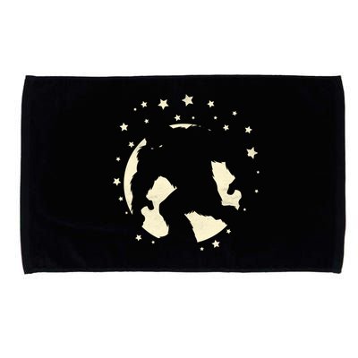 Bigfoot Silhouette Moon Stars Microfiber Hand Towel