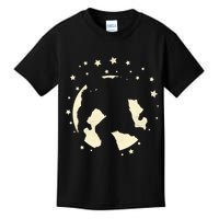Bigfoot Silhouette Moon Stars Kids T-Shirt