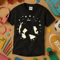 Bigfoot Silhouette Moon Stars Kids T-Shirt