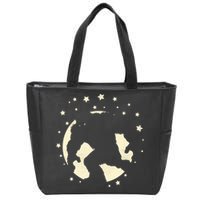 Bigfoot Silhouette Moon Stars Zip Tote Bag