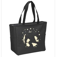 Bigfoot Silhouette Moon Stars Zip Tote Bag