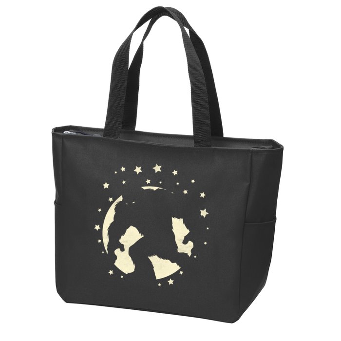Bigfoot Silhouette Moon Stars Zip Tote Bag