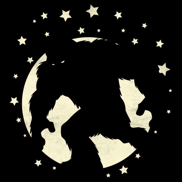 Bigfoot Silhouette Moon Stars Zip Tote Bag