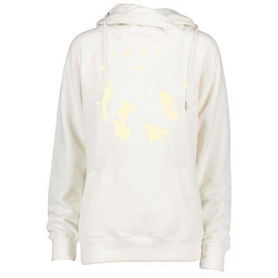 Bigfoot Silhouette Moon Stars Womens Funnel Neck Pullover Hood