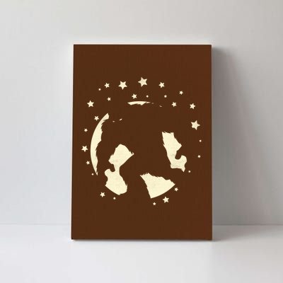 Bigfoot Silhouette Moon Stars Canvas