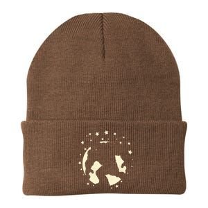 Bigfoot Silhouette Moon Stars Knit Cap Winter Beanie