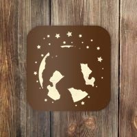 Bigfoot Silhouette Moon Stars Coaster