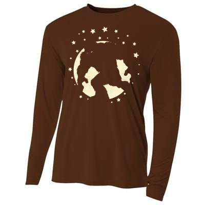 Bigfoot Silhouette Moon Stars Cooling Performance Long Sleeve Crew