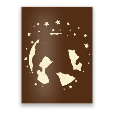 Bigfoot Silhouette Moon Stars Poster