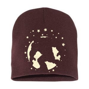 Bigfoot Silhouette Moon Stars Short Acrylic Beanie