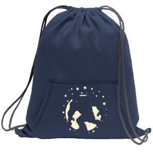 Bigfoot Silhouette Moon Stars Sweatshirt Cinch Pack Bag