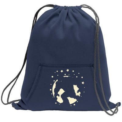 Bigfoot Silhouette Moon Stars Sweatshirt Cinch Pack Bag