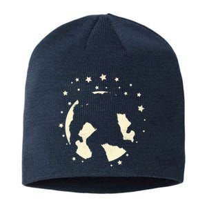 Bigfoot Silhouette Moon Stars Sustainable Beanie