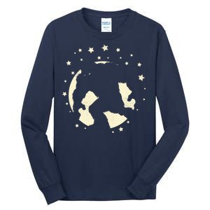 Bigfoot Silhouette Moon Stars Tall Long Sleeve T-Shirt