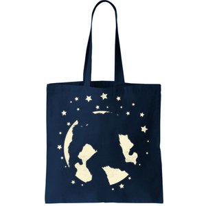 Bigfoot Silhouette Moon Stars Tote Bag