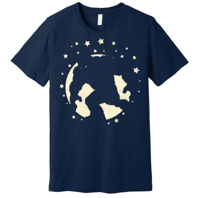 Bigfoot Silhouette Moon Stars Premium T-Shirt