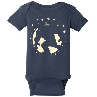 Bigfoot Silhouette Moon Stars Baby Bodysuit