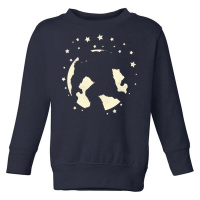 Bigfoot Silhouette Moon Stars Toddler Sweatshirt