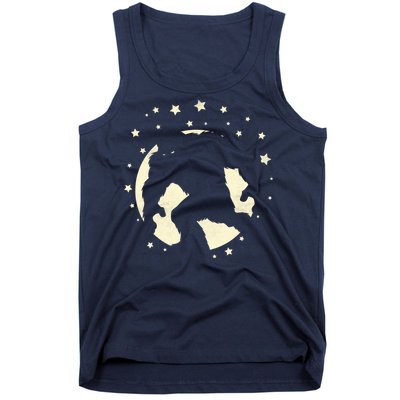 Bigfoot Silhouette Moon Stars Tank Top