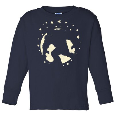 Bigfoot Silhouette Moon Stars Toddler Long Sleeve Shirt