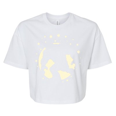 Bigfoot Silhouette Moon Stars Bella+Canvas Jersey Crop Tee