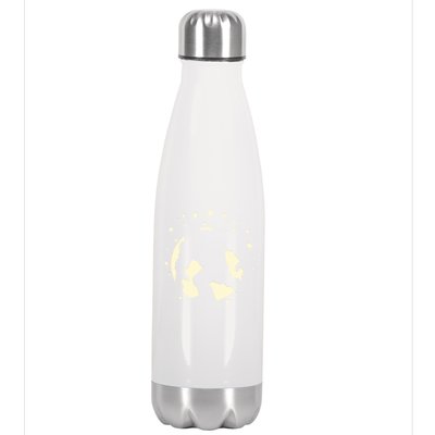 Bigfoot Silhouette Moon Stars Stainless Steel Insulated Water Bottle