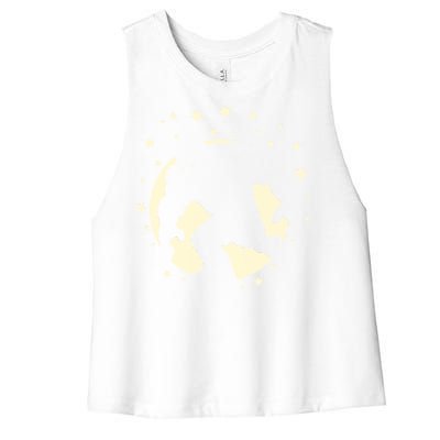 Bigfoot Silhouette Moon Stars Women's Racerback Cropped Tank