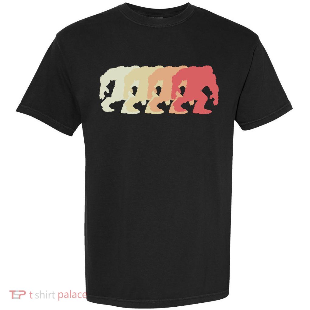 Bigfoot Silhouette Retro Sasquatch Garment-Dyed Heavyweight T-Shirt