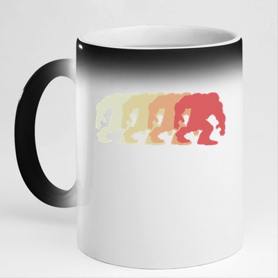 Bigfoot Silhouette Retro Sasquatch 11oz Black Color Changing Mug