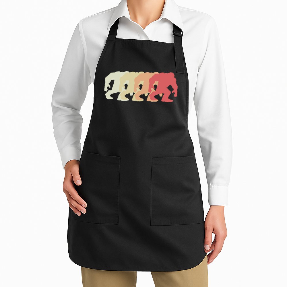 Bigfoot Silhouette Retro Sasquatch Apron