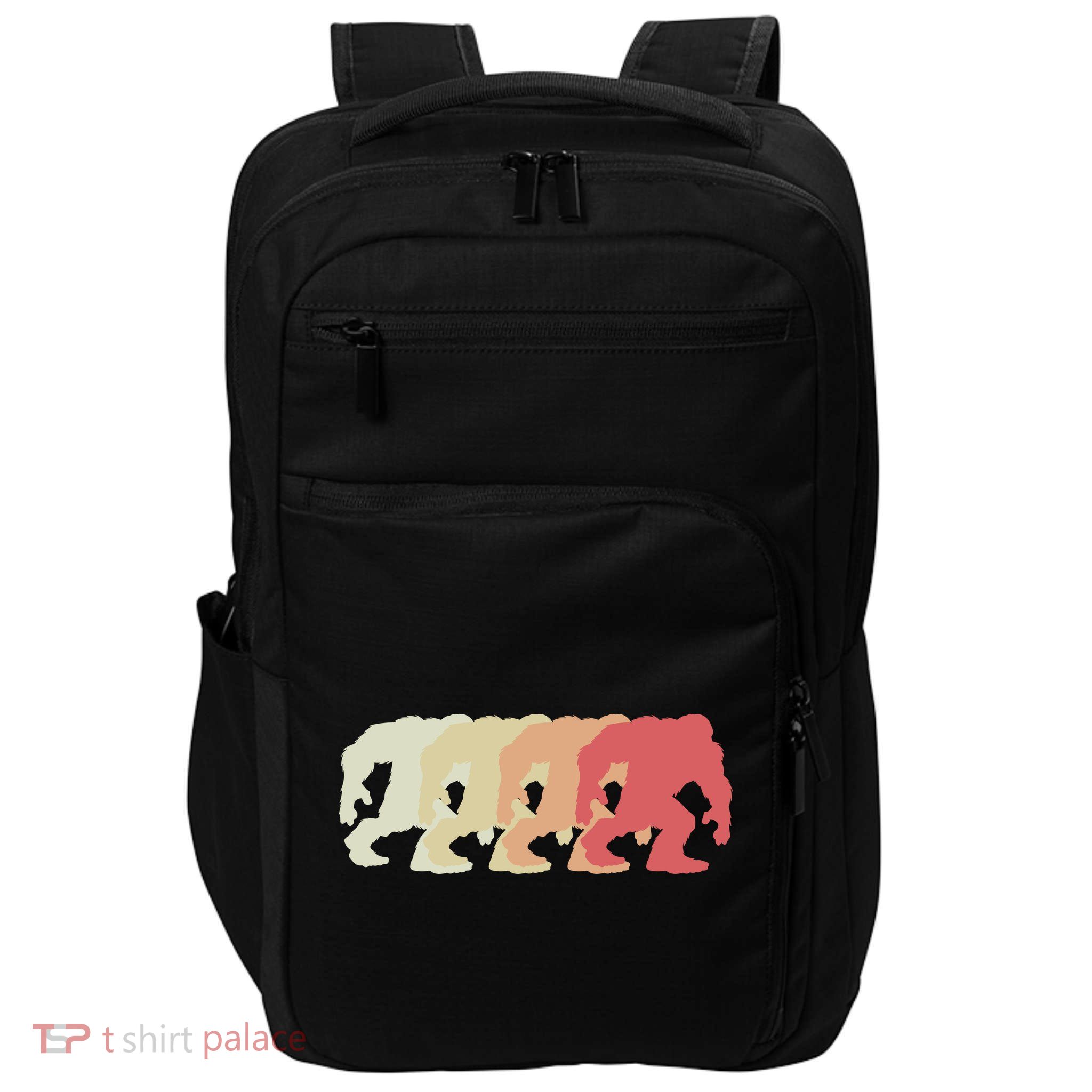 Bigfoot Silhouette Retro Sasquatch Impact Tech Backpack