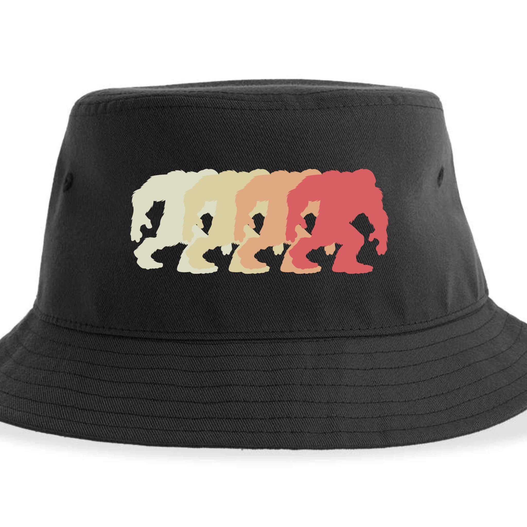 Bigfoot Silhouette Retro Sasquatch Sustainable Bucket Hat