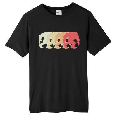 Bigfoot Silhouette Retro Sasquatch Tall Fusion ChromaSoft Performance T-Shirt