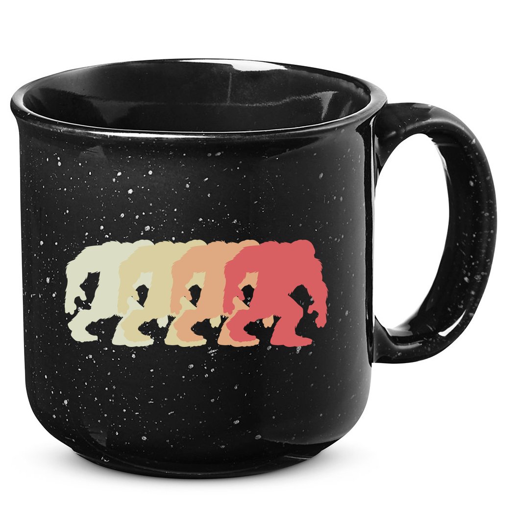 Bigfoot Silhouette Retro Sasquatch 15oz Campfire Ceramic Mug