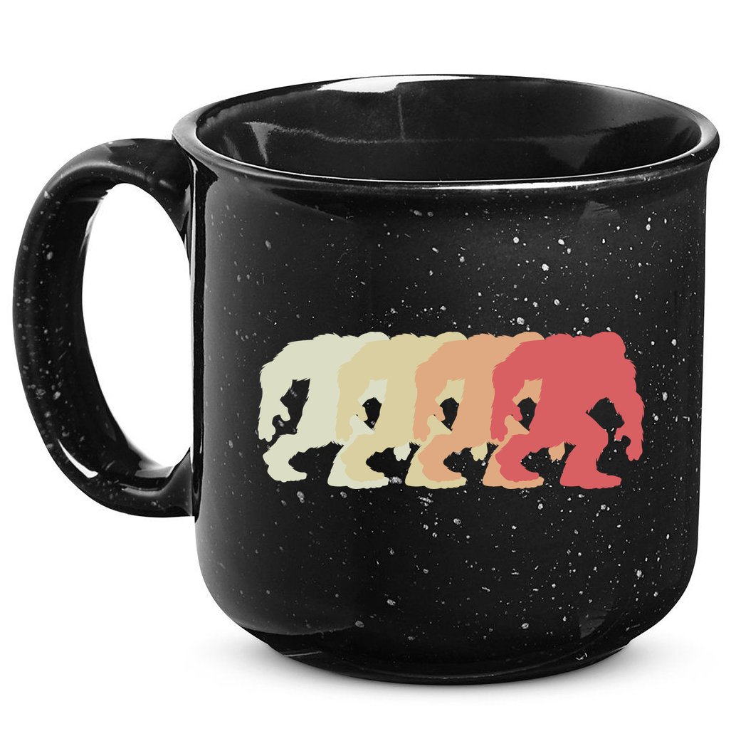 Bigfoot Silhouette Retro Sasquatch 15oz Campfire Ceramic Mug
