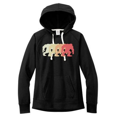 Bigfoot Silhouette Retro Sasquatch Women's Fleece Hoodie