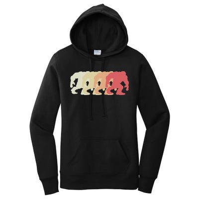 Bigfoot Silhouette Retro Sasquatch Women's Pullover Hoodie