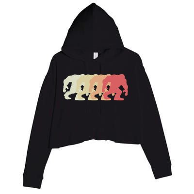 Bigfoot Silhouette Retro Sasquatch Crop Fleece Hoodie