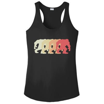 Bigfoot Silhouette Retro Sasquatch Ladies PosiCharge Competitor Racerback Tank