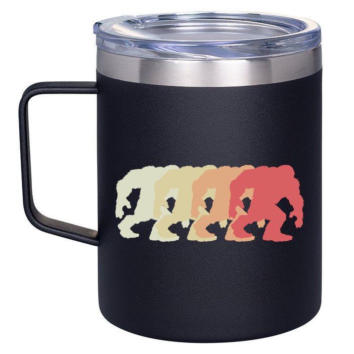 Bigfoot Silhouette Retro Sasquatch 12oz Stainless Steel Coffee Mug